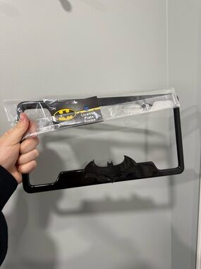Batman Black License Plate Frame with Raised Bat Emblem